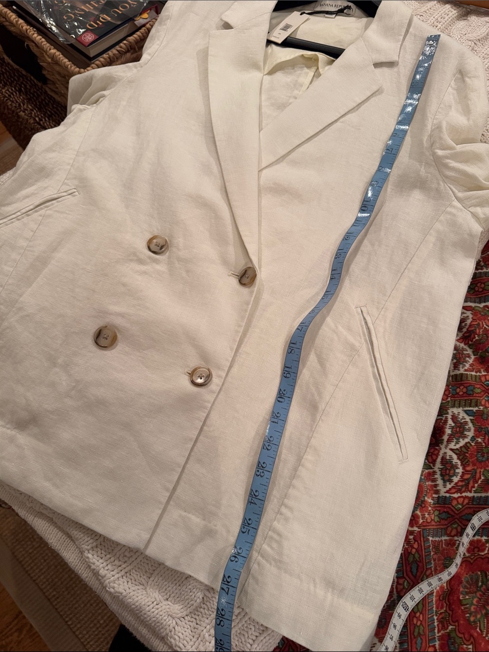 Banana Republic Relaxed Double-Breasted Linen Blazer 713668 - Picture 8 of 9